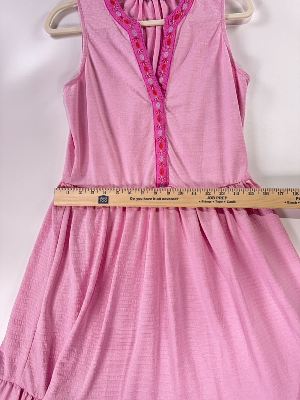 Cabana Life Pink UPF 50 Midi Dress Size M Embroidered Tiered Pique - Picture 11 of 12